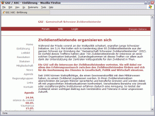 The former homepage of the GSZ